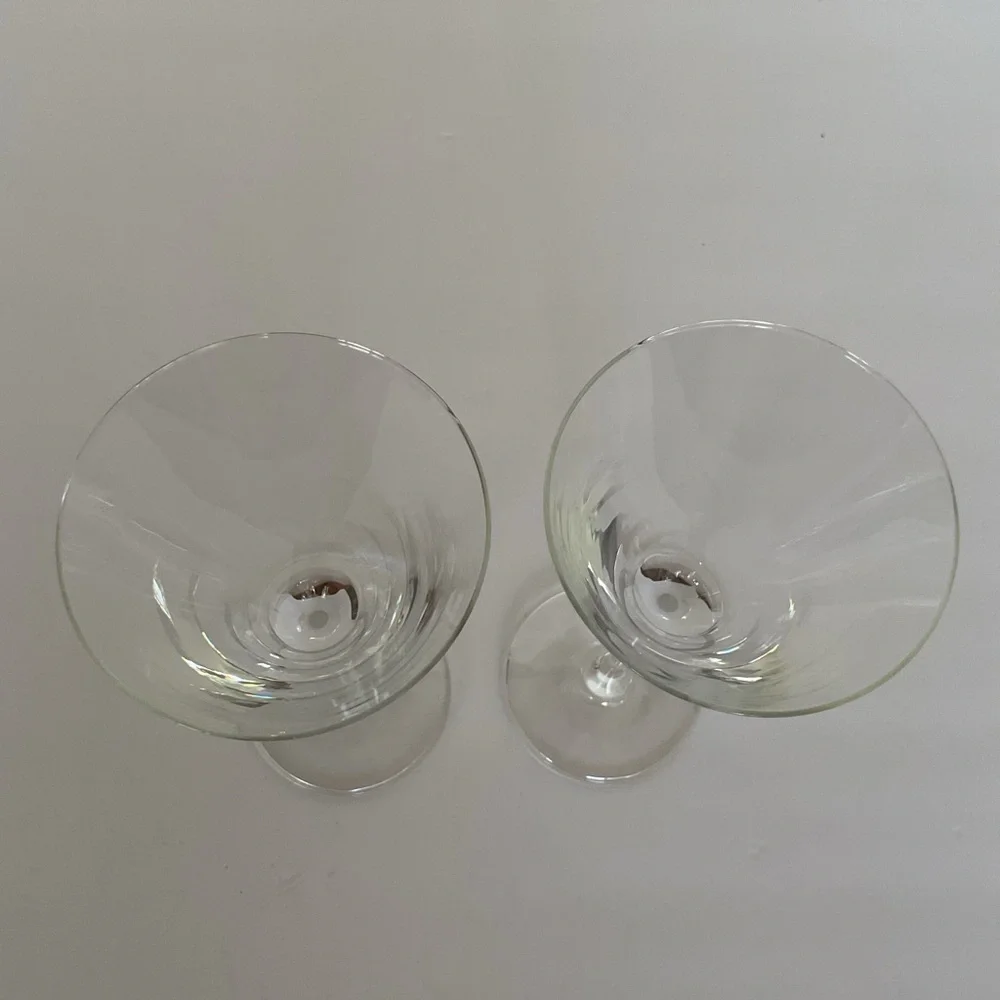 Pair of Authentic Grey Goose Etched Martini Glasses (Set of 2)
